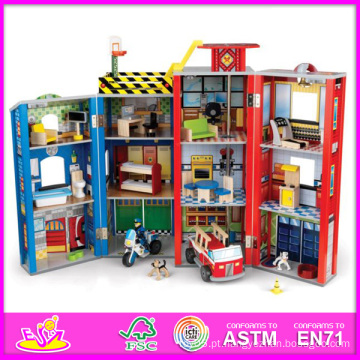 2014 moda nova casa de bonecas de madeira, atacado DIY casa de bonecas de madeira, 3D coloridas casa de bonecas de bebê brinquedo W06A047